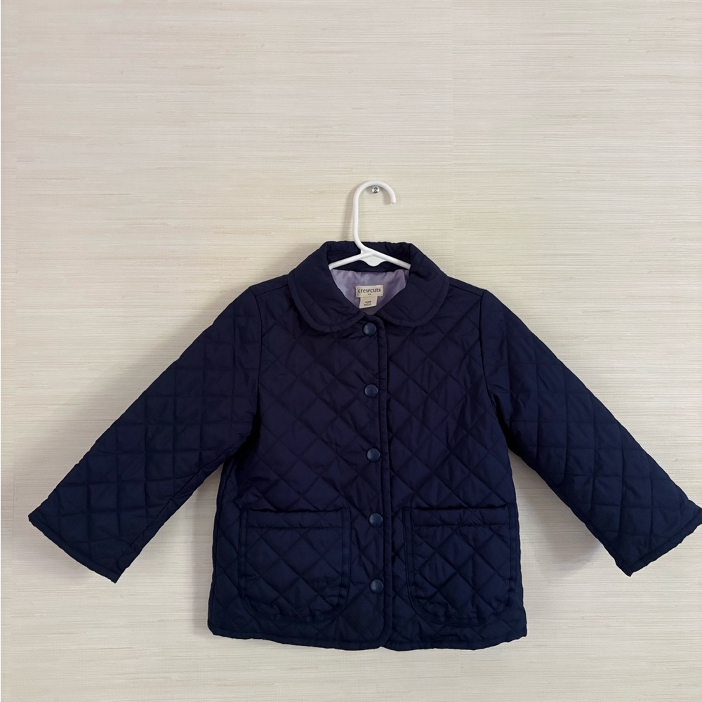 J.Crew Girls' Navy Quilted Jacket - xxs